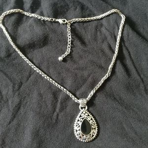 Silver & black pendant costume